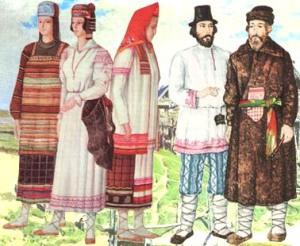 clothing in the style of Russian folk