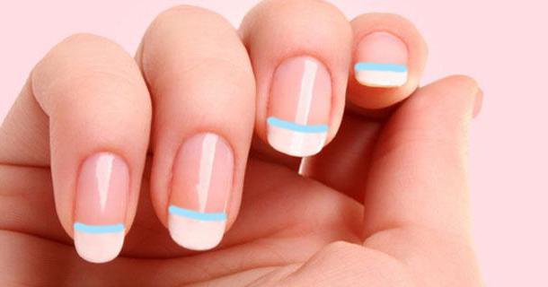 French manicure blue