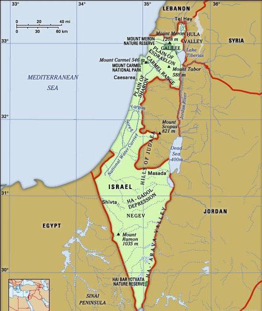 la posición geográfica de israel