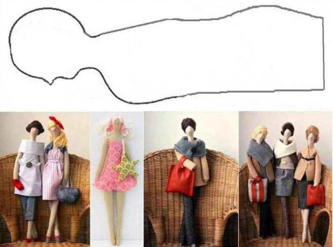 padrão boneca têxtil em tamanho real