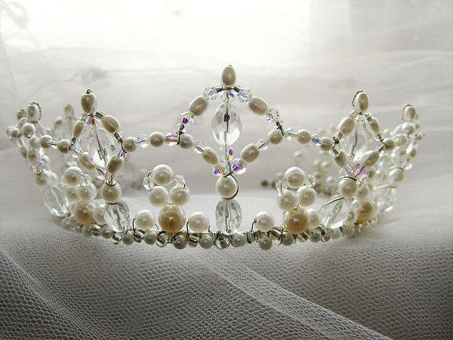 crown of beads with your hands