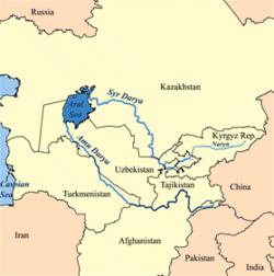 the Amu Darya river map