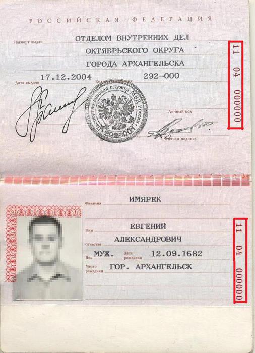 nerede serisi ve pasaport numarası, rusya federasyonu