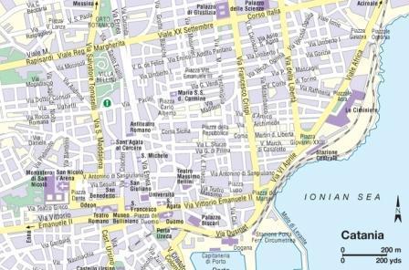 Catania sycylia mapa