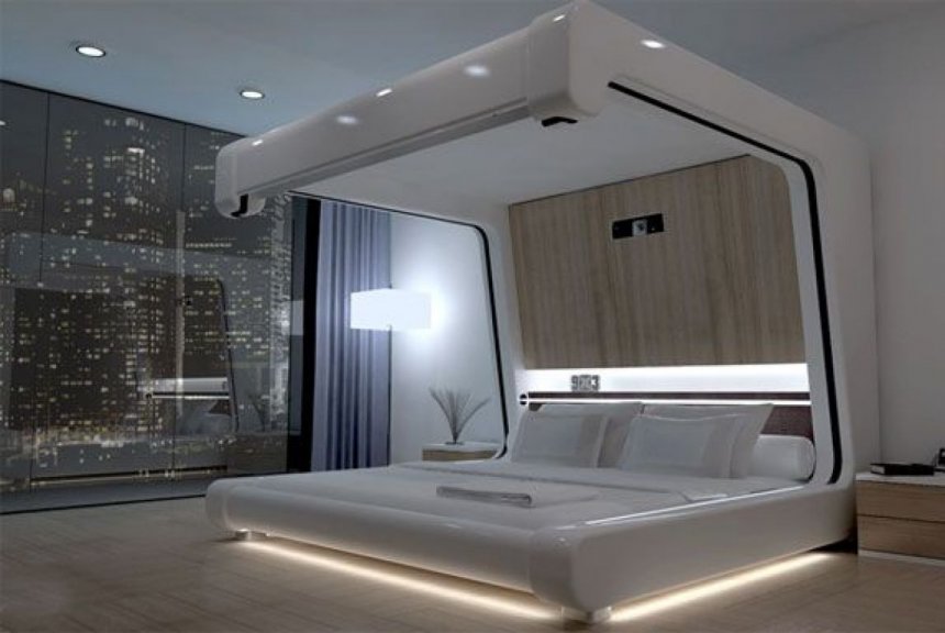 Łóżko z oświetleniem
