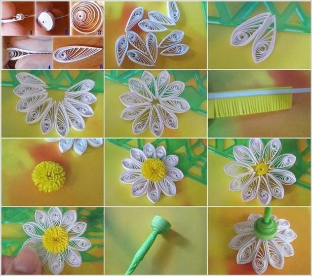Daisy quilling with their hands