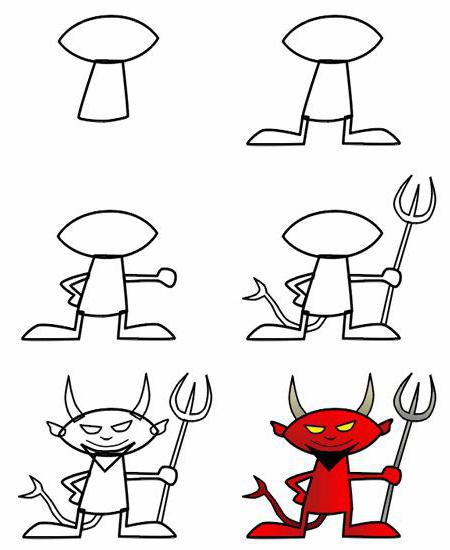 how to draw demon and angel
