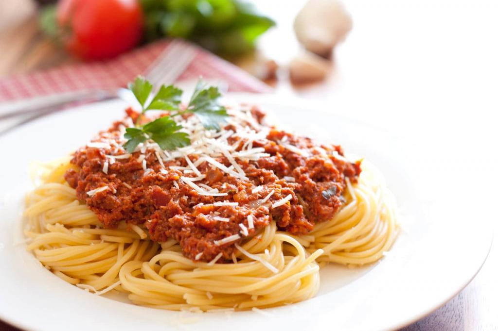 Rezept-Spaghetti mit Fleisch