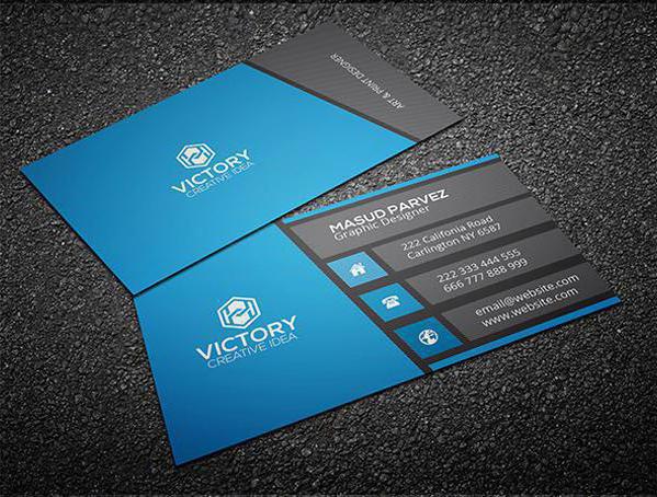 business card word format