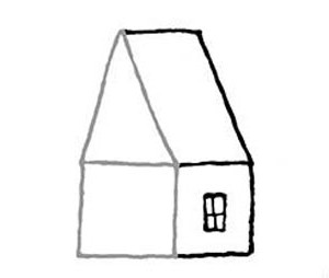 how to draw a wooden house