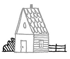 how to draw a house with a pencil in stages