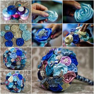 bouquet of satin ribbons