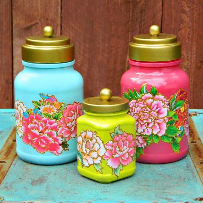 how to decorate a glass jar with his own hands