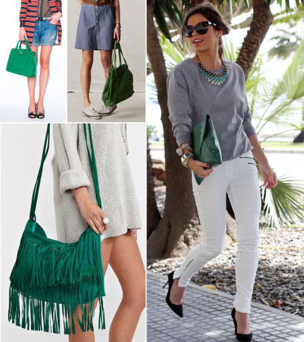 what to wear with green bag
