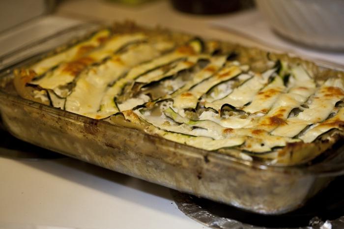 Lasagne aus zucchini mit Hackfleisch
