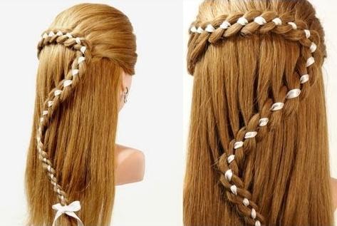 how to weave ribbon into a braid