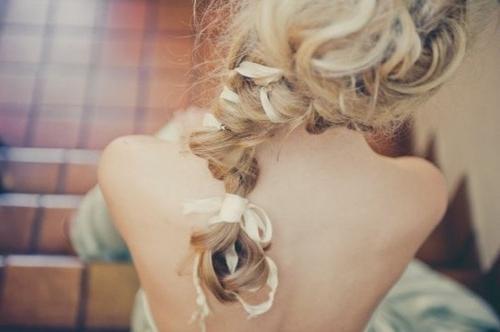 hairstyles of braids with ribbons