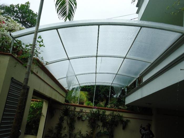 transparent roof made of polycarbonate
