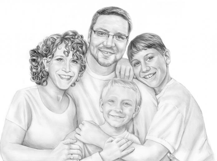 як намалювати сім'ю