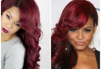 Burgundy color hair, features and coloring