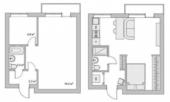 планування 2 х кімнатних квартир