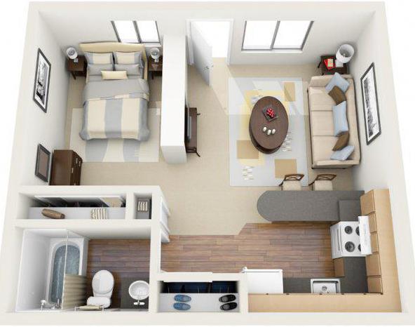 схема планування 2 х кімнатної квартири