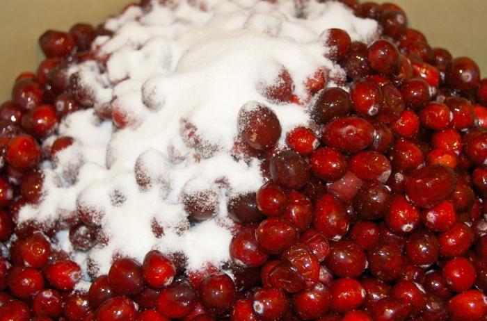 cranberry протертая con el azúcar de la receta de