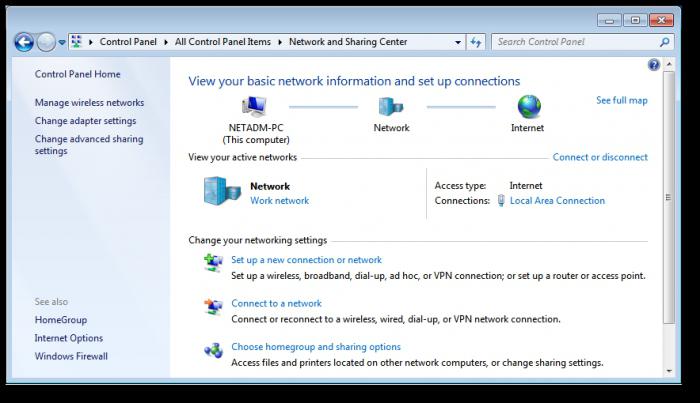 Настрйка de la red de la empresa de Windows 7