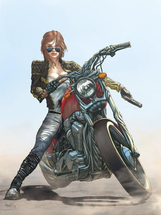 摩托车的女孩