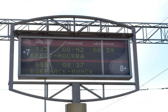 電車の時刻表モスクワのブレスト
