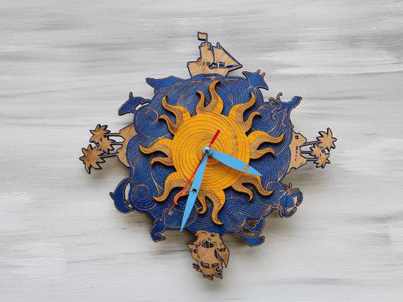clock made of wood with their hands