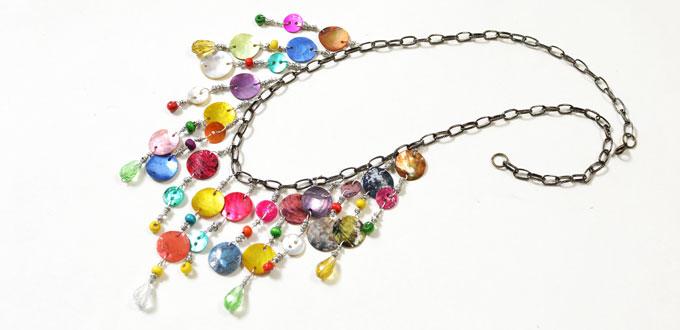 necklace from buttons and beads
