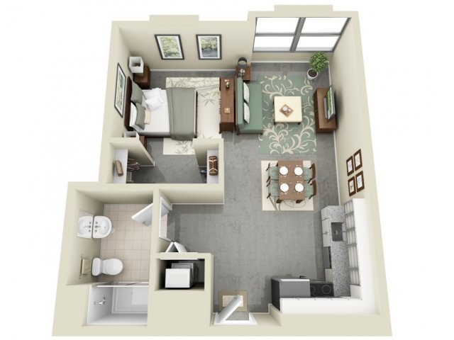 Планування меблів в однокімнатній квартирі