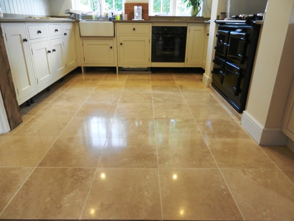 Glossy tile on the kitchen floor