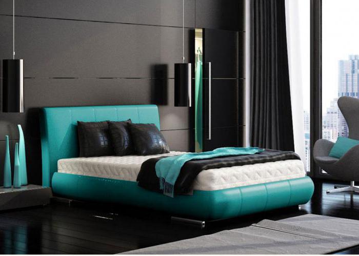 bedroom in turquoise tones