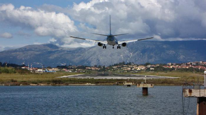 Airport in Corfu Greece