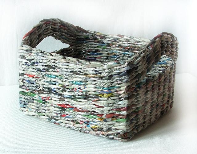 tejido de cestas de periódicos