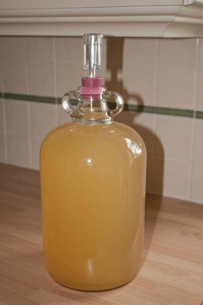 Gotowanie jabłkowego wina z soku