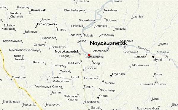 Novokuznetsk auf der Karte von Russland