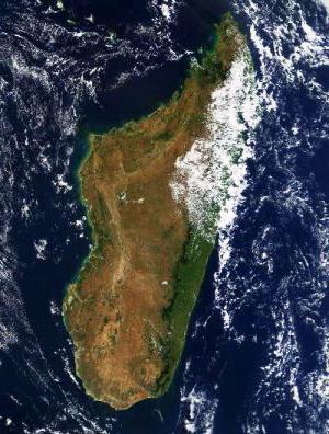 Insel Madagaskar auf der Weltkarte