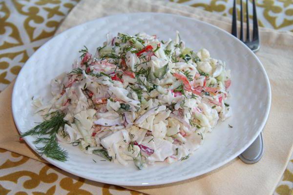 salad with natural crab meat recipe