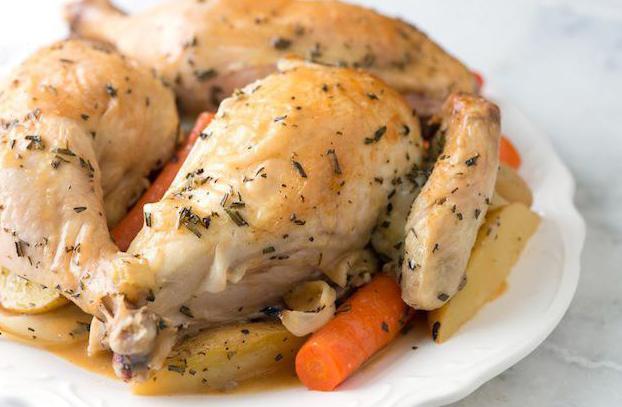 chicken baked with vegetables