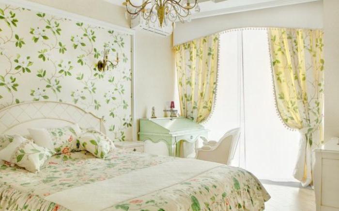 perde tasarımı provence tarzı yatak odası