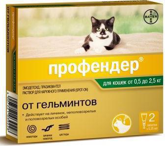 drops from fleas and worms for cat