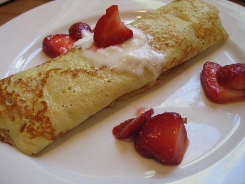 Crepes with cottage cheese-calorie