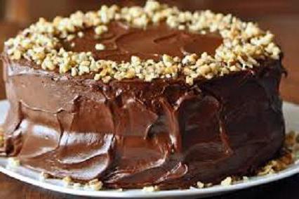 Kuchen mit Schokolade Zuckerguss