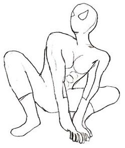 jak narysować człowieka pająka etapami