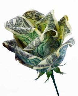 la flor de billetes de un dólar