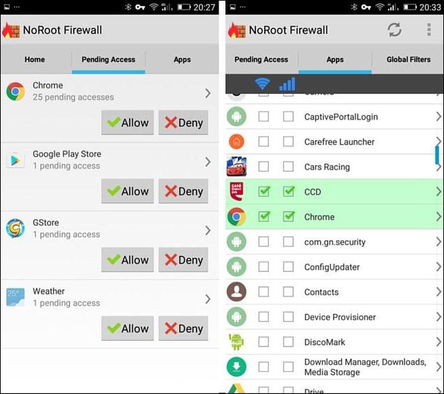 Firewall für Android ohne root