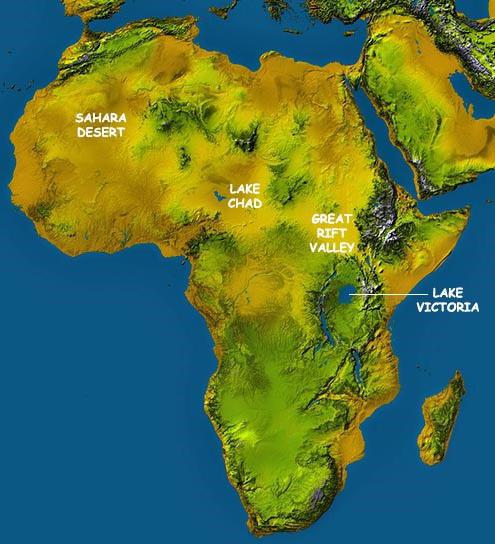  physikalische und geographische Lage von Afrika